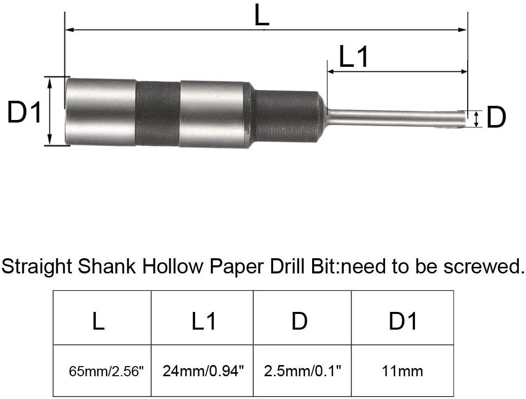 Professionelle Papierbohrstücke mit 28,5 mm Kragenlänge und 3,0-10,0 mm Bohrdurchmesser