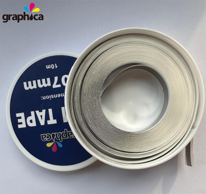 0.03/0.05/0.07/0.1MM Stahl-Schim-Tape mit Klebstoff und Druckmaterialien Breite 6 mm